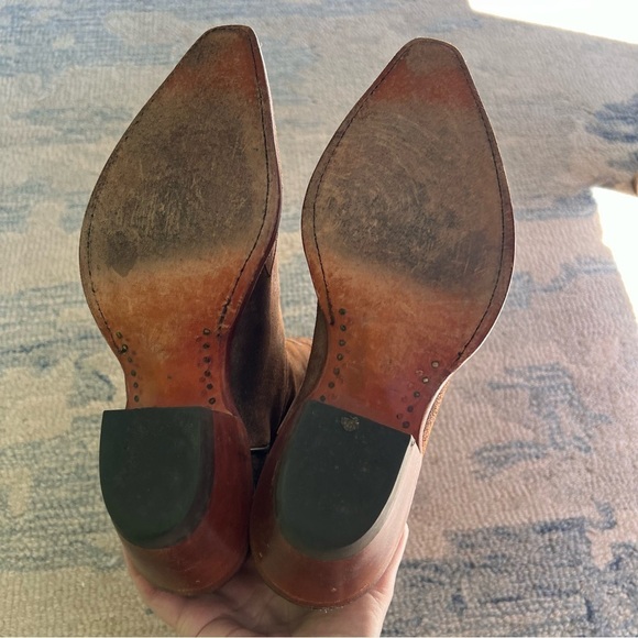 CORRAL RUSTIC DISTRESSED LAMB LEATHER SNIP TOE COWBOY BOOTS SIZE 7 EUC - Picture 6 of 12